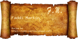 Faddi Martin névjegykártya